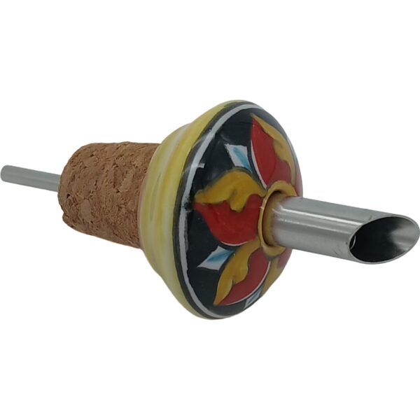 Ceramic bottle top with cork and pourer - B