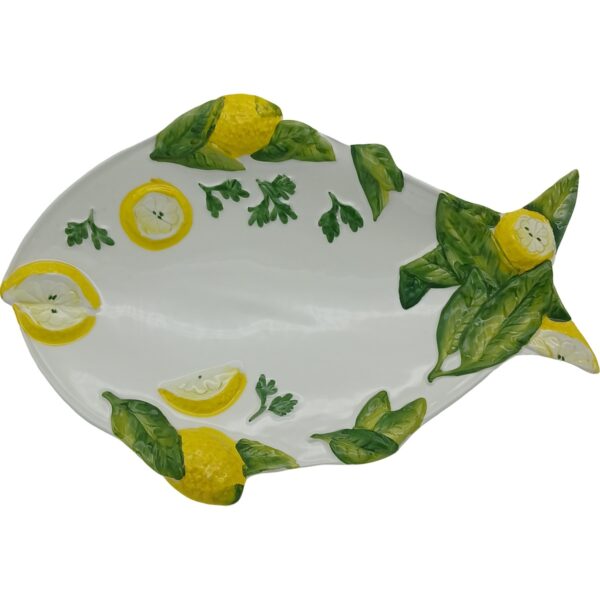 Ceramic fish dish Lemon design 29cm