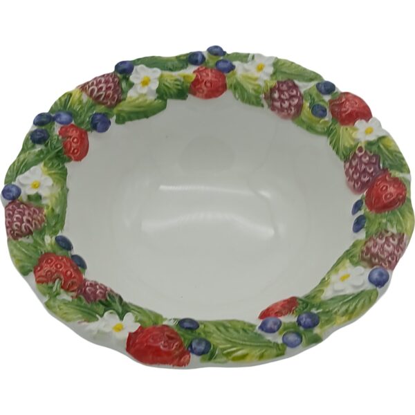 Ceramic bowl forest fruit design 16cm