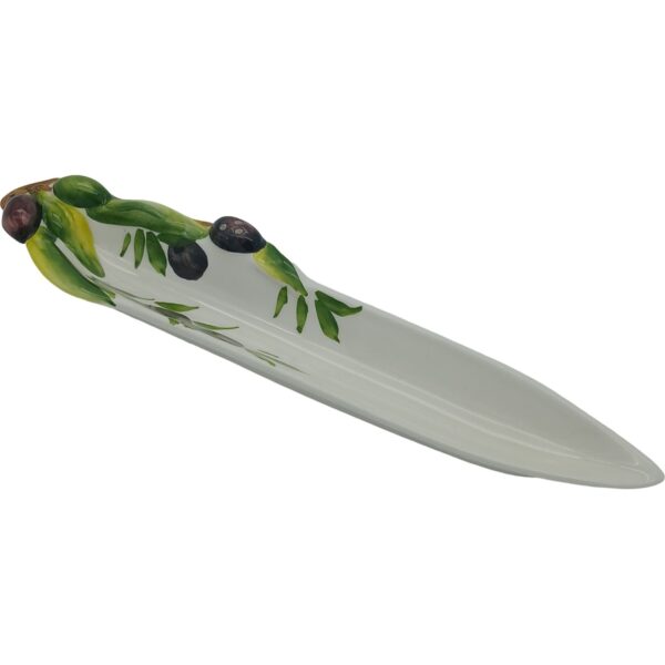 Ceramic dish long Olive design 28cm
