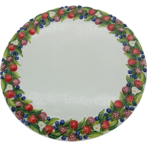 Ceramic cake plate Fruit design 30cm