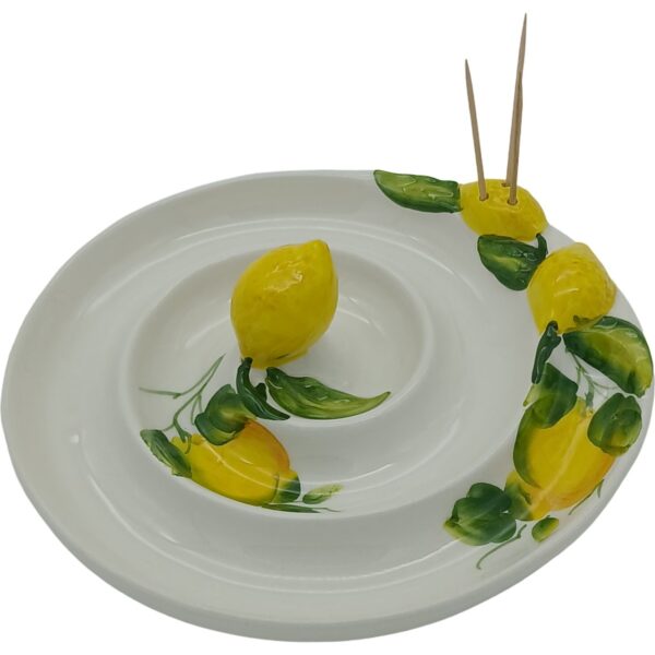 Ceramic dish spiral Lemon Design 18cm