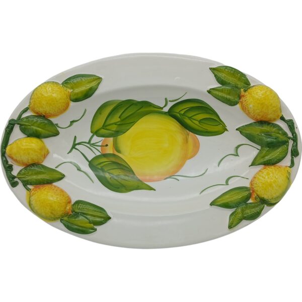 Ceramic dish oval Lemon Design 30cm