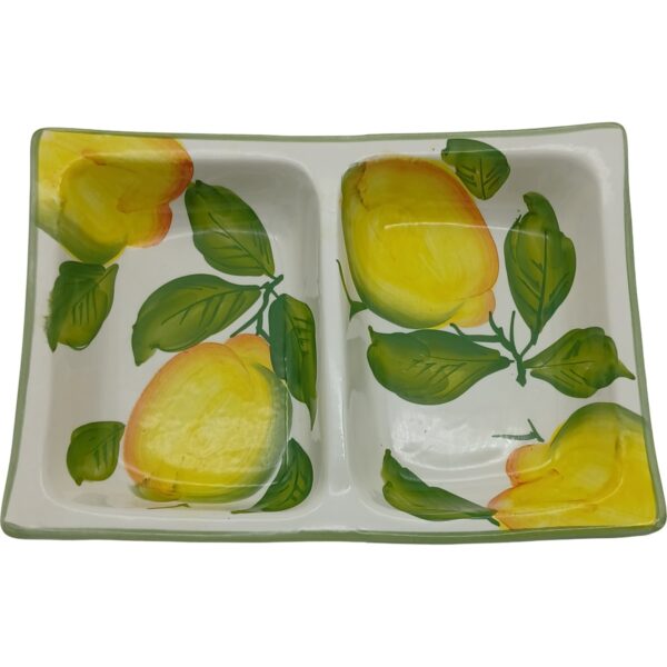 Ceramic dish with 2 compartments 27cm
