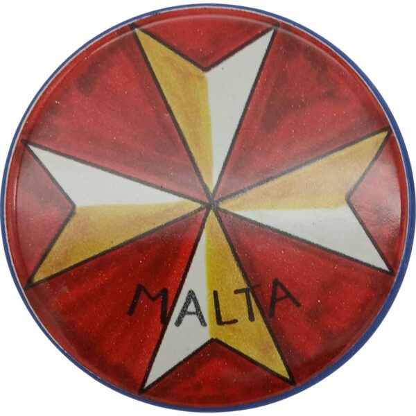 Ceramic coaster 10cm Maltese Cross - E
