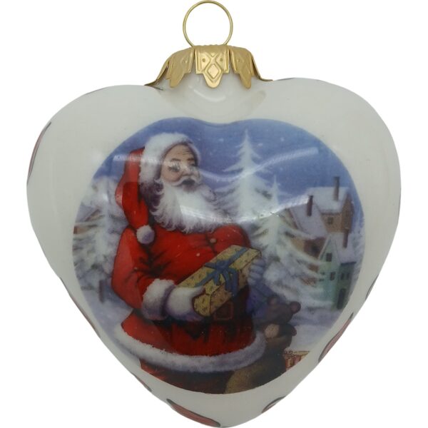 Ceramic bauble heart 8cm