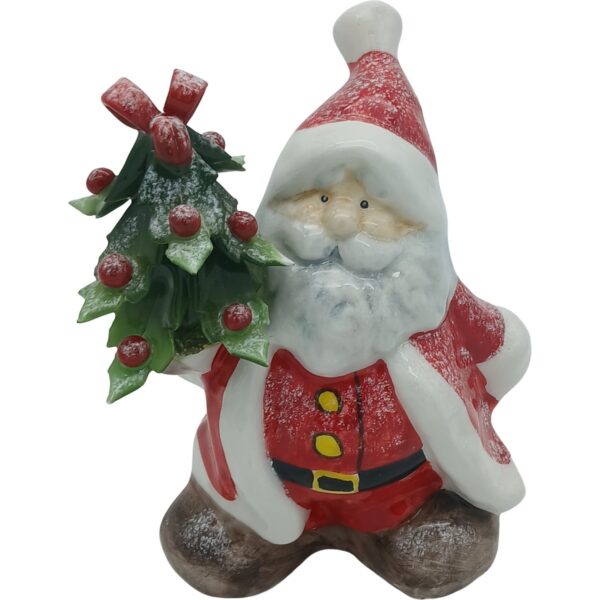 Ceramic Santa Claus with bauble 17cm - B
