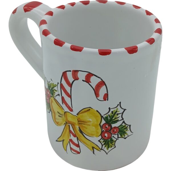 Ceramic mug hand painted 10cm - Christmas Candy