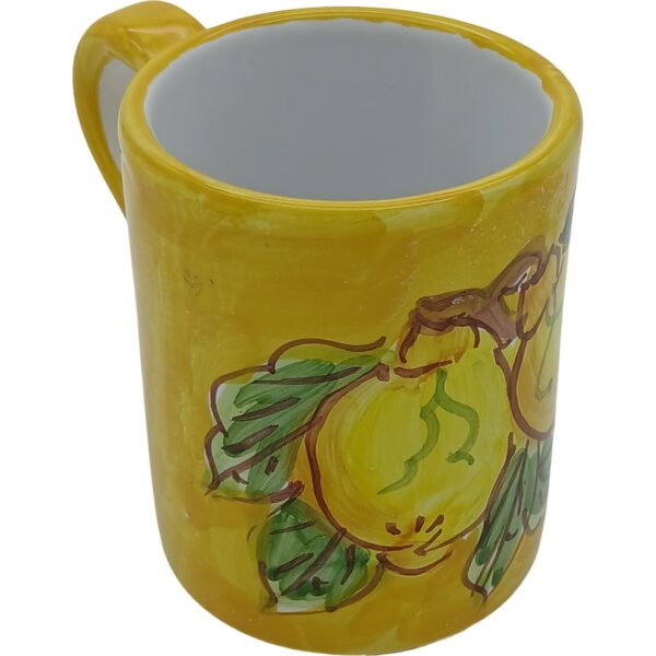 Ceramic mug hand painted 10cm - Yellow