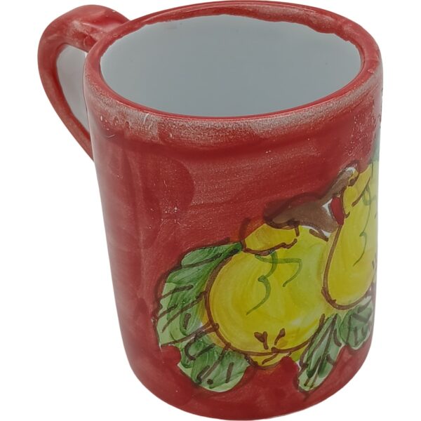Ceramic mug hand painted 10cm - Red
