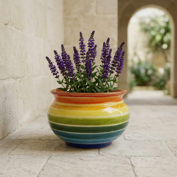 Rainbow Stripe Pot