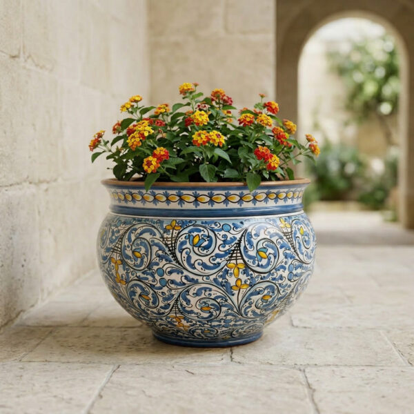 Majolica Blue Pot