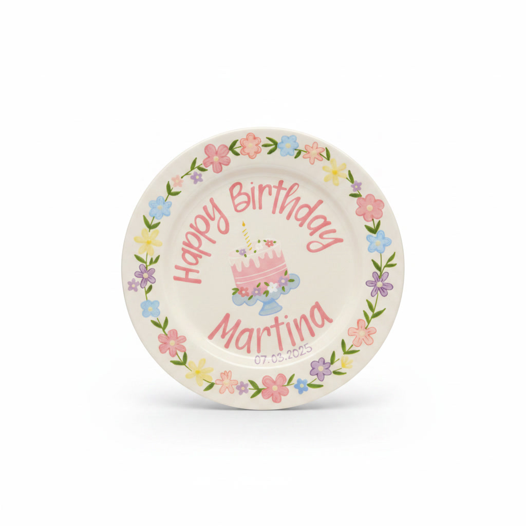 Floral Birthday Plate
