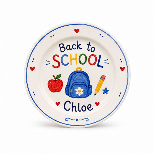 Back to School Floral Plate